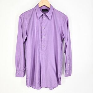 Polo Ralph Lauren 2 Purple Button Up Shirt Dress‎ Lightweight Cotton